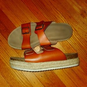 Torrid Cognac espadrille platform sandle size 13w